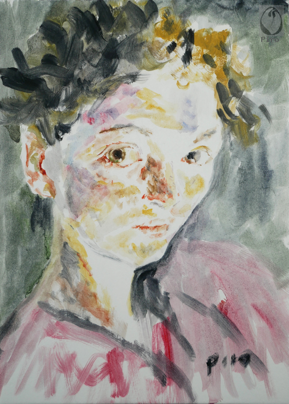 oil on paper - olio su carta di Piro